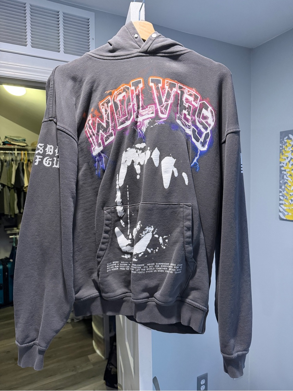 Darc sport Wolves Graphic Hooded Sweatshirt - Black